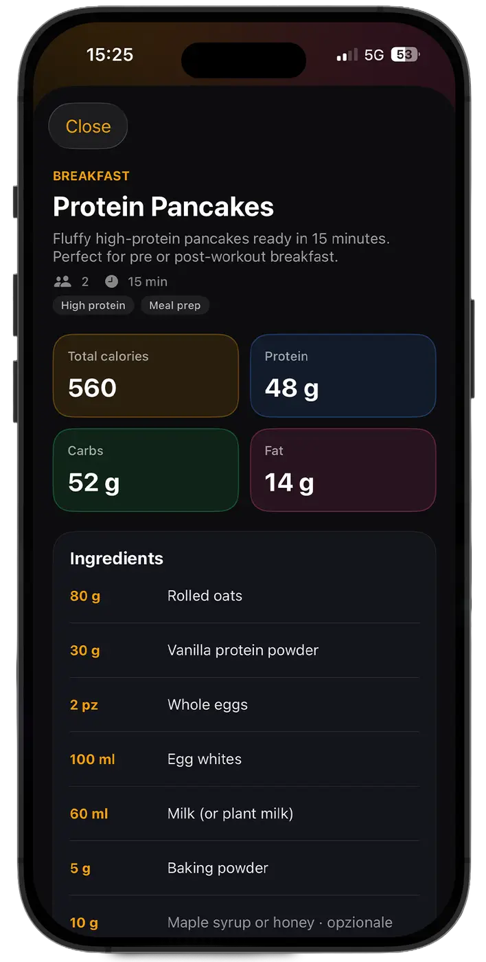 Personal recipe saved in the Organizr recipe section